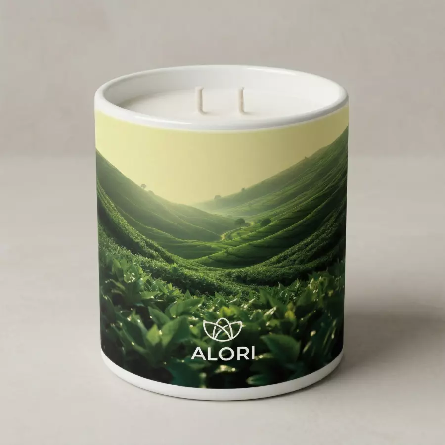 Sojakerze – Teeplantage – weiß 450 ml